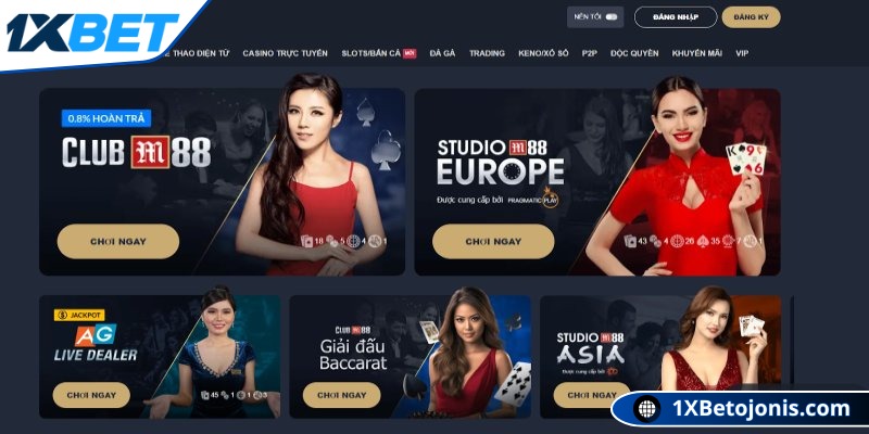 Giao diện M88 cực kỳ bắt mắt