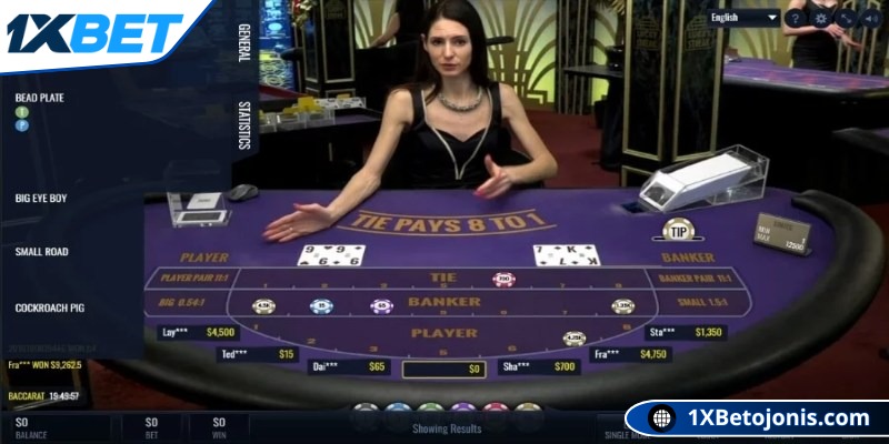 Cách tính điểm trong sảnh baccarat 1xBet